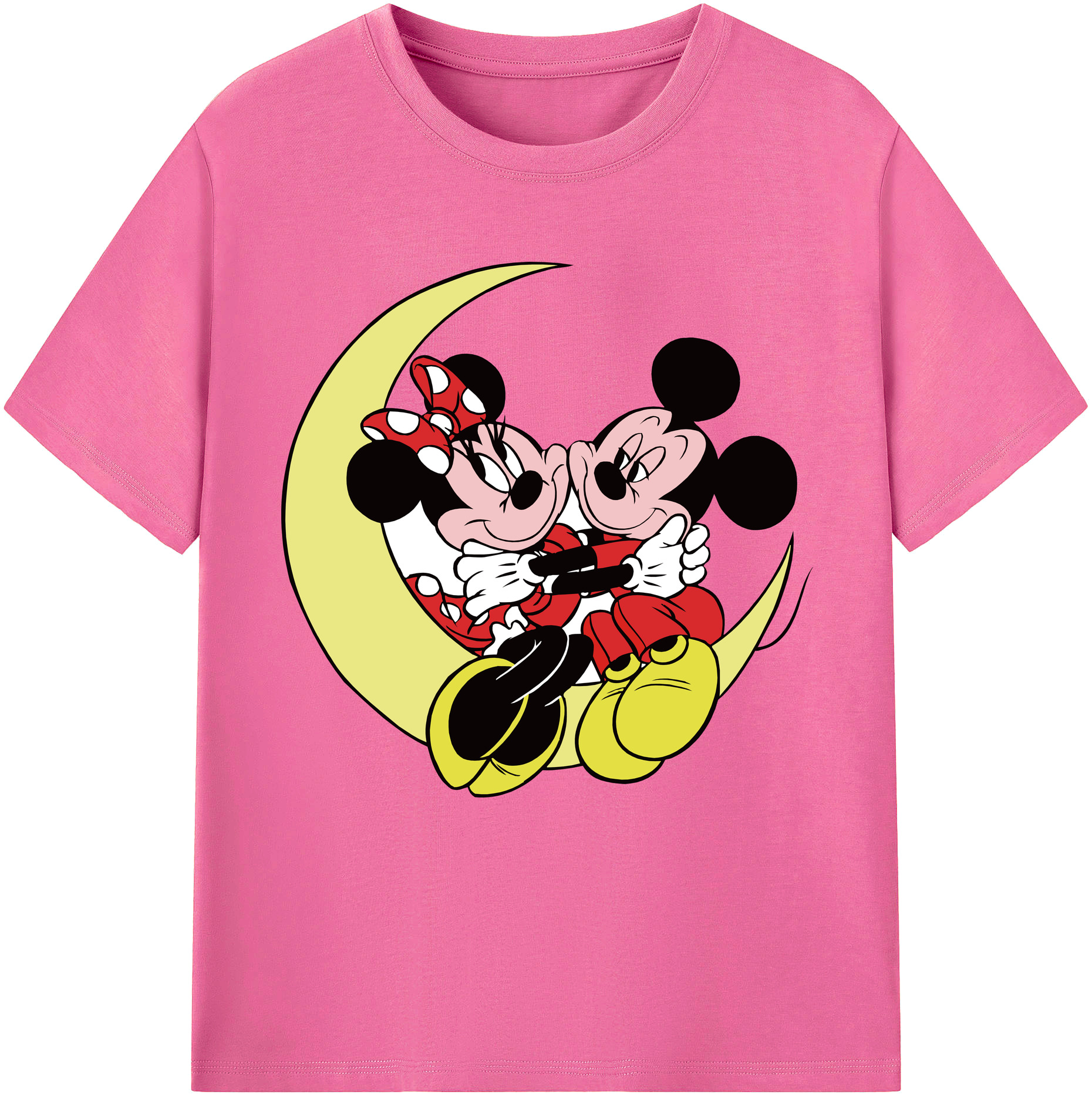 （画像用） ミッキーマウス Mickey Mouse レディースカジュアルプリントTシャツ（綿100％）